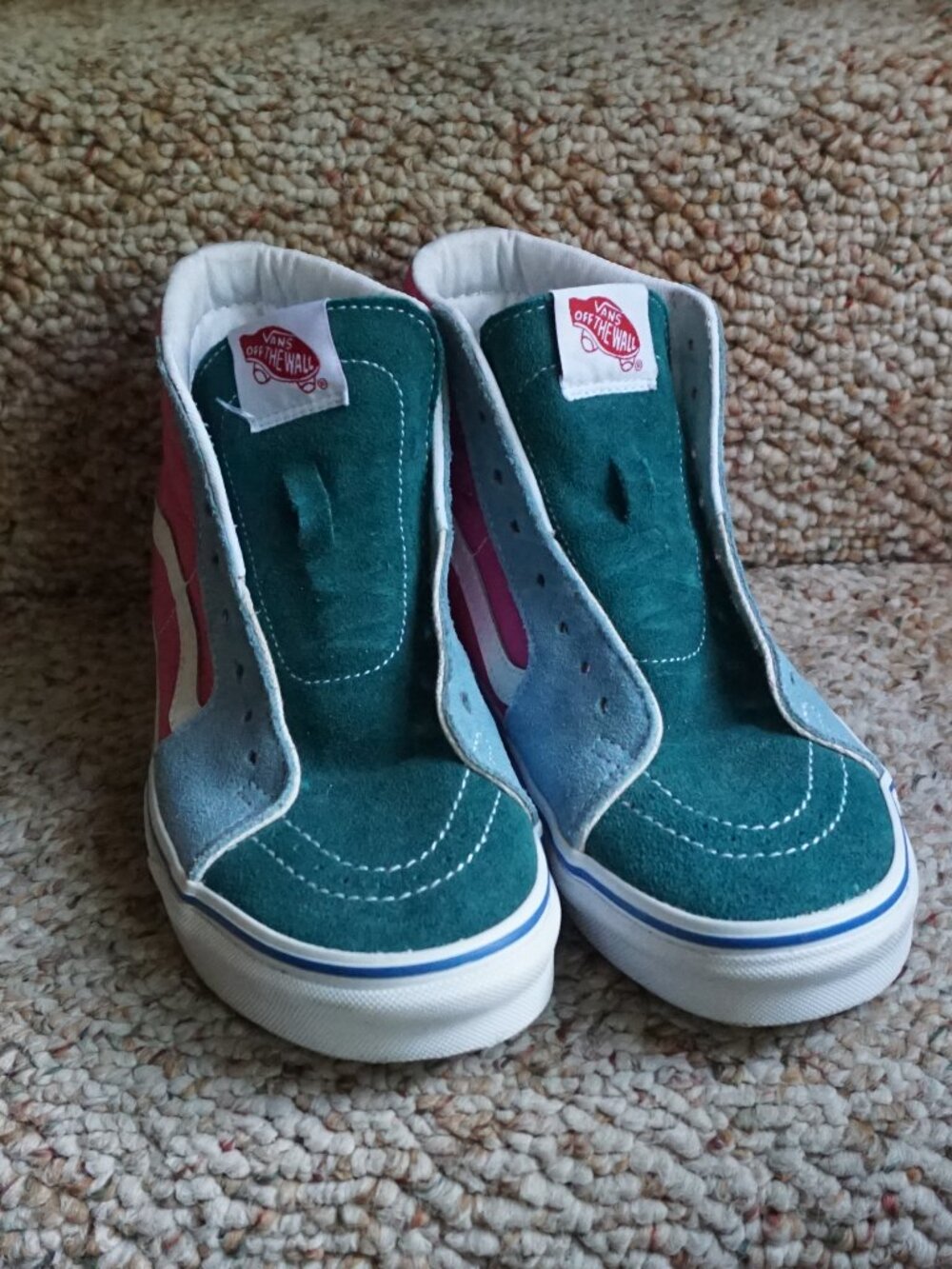 Vans Sk8 Hi-top Multi Color Block Suede Unisex Sneakers Mens 5.5 Womens 7